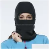 Bandanas Clava WindProof Ski er Cap Fleece Thermal Neck Warmer Cycling Hood for Kids Men Black Drop Delivery Accessories Hats Dh1x7