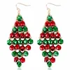 Dingle örhängen 2023 design färgglad Jingle Bell Christmas droppe för kvinnor mode långa uttalande smycken xmas gåva