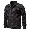 Neue Baumwolle Denim Jacke Männer Casual Einfarbig Revers Einreiher Jeans Jacke Männer Herbst Slim Fit Qualität Herren Jacken