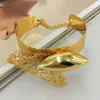 Bröllopsmycken sätter senaste kopparmaterial choker halsband enkel stil mode kvinna brasiliansk guld pläterad set fhk15383 230922