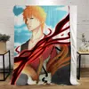 Cobertores Cloocl Moda Flanela Cobertores Dos Desenhos Animados Anime Bleach 3D Impresso Cobertor Escritório Nap Ar Condicionado Lance Quilt HKD230922