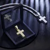 Chokers Men Women Hip Hop Cross Pendant Necklace With D VVS Iced Out Bling 925 Sterling Silver Necklaces Jewelry Gift 230921