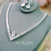 Necklace Earrings Set Simple V-shaped For Women Brides Wedding Dress Niche Design Sense Shiny Pearl Zircon