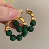 Stud The Green Beads Metallohrringe im europäischen und amerikanischen Stil Hip Hop Punk Persönlichkeit Mode Frau Reiseaccessoires 230922