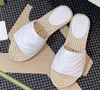 Cord Platform leather slippers metal buckle Flats women sandals summer shoes quilted mules loafers low slides straw bottom embroidery fisherman sandal