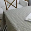 Toalha de mesa jardim europeu grade padrão algodão linho toalha moderno simples quadrado café ins estilo