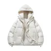 Mens Down Parkas Winter Parka Kurtki z kapturem moda Fake dwa kawałki płaszcze powiodnie zagęszczone wiatrówki luźne 230921