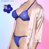 Reggiseni Set Elastico One Piece Collant lucidi Vedi attraverso Reggiseno Bikini Costume da bagno Mutandine da donna Lingerie sexy Biancheria intima oversize regolabile Q230922