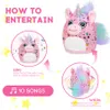 Peluş Bebekler 6 inç Pembe Unicorn Bebek Müzik Atma Toys Sequin Karikatür Hayvan Oyuncakları Kızlar İçin Doğum Günü Mini Yastığı 230921