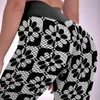 Leggings pour femmes Noir et blanc Deux tons Sexy Mod Ska Fleur Push Up Pantalon de yoga Vintage sans couture Leggins Lady Graphic Gym Collants de sport