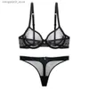 Bras Sets Women See-Through Lace Push Up Transparent Everyday Bra and panties thong open cup bra Q230922