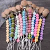 Ny Pacifier Clips Chain Silicone Pärlor Dummy Clip Holder Soother Chains Baby Ting Toys Toys Tugggåvor BPA GRATIS