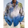 Chemises décontractées pour hommes Hawaiian Tropical pour hommes 3D imprimé floral à manches longues Blouse Beach Holiday Camisa Tops surdimensionnés Tees Shirt Homme