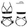 Bretelles HANAERNES ajustement élastique Punk danse carnaval Costume gothique jarretelle soutien-gorge femmes noir haut moulant jarretière Sexy ensemble de Lingerie 230921