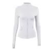 Traje de yoga Ll para mujer Mangas largas Chaqueta Color Sólido Deportes Desnudos Sha Cintura Apretada Fitness Suelta Correr Ropa deportiva para Lady Drop Deliv DHD94