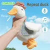 Bonecas de pelúcia elétrica brinquedos de pelúcia alto-falante falando pato dançarino gravação cantando dançando patos boneca eletrônica brinquedos para crianças 230922