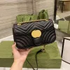 7a Modedesigner-Taschen Marmont Umhängetasche für Damen Lederhandtasche Ketten Herz Umhängetasche Messenger-Handtaschen Schwarze Geldbörsen 3 Größe mit