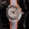 En yüksek kaliteli vk kuvars saatler Erkekler Spor Kronografi Saat Kauçuk Kayış Master Mens Watch298L