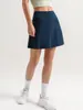LU-1123 Women Sports Yoga Skirts Workout Shorts Zipper Pleated Tennis Golf Anti lululy Exposure Fiess Short Skirt with Pocket GYM