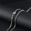 Kedjor Solid 925 Sterling Silver 3mm ROPE Link Chain Halsband 17,7 "till 27,6"