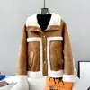 Womens Fur Faux tjock varm pellet Shearling Coat Long Winter Polyester Inner JT3365 230922