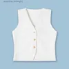 Women's Vests V-neck Knitted Suit Vest Women Black Beige 2023 Summer Sleeveless Corset Vest Tops L230922