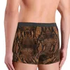 Underpants Brown Snakeskin Underwear Animal Imprimir Boxer Breve Shorts Respirável Personalizado Plus Size Calcinha