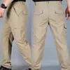 Pantaloni da uomo Casual da campeggio Multi tasche da uomo Cargo Pantaloni morbidi in vita elastica