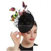 Bandanas Butterfly Cocktail Hat Fascinator Hats Women Womens Fascinators Tea Party Headband Drop Delivery Fashion Accessories Scarves Dhnsf