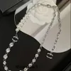 Top nova pérola colar de diamante luxo feminino charme colar moda 2023 nova jóias clássico designer colar não mudar cor longa corrente