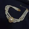 Kedjor Luxury Retro Three Layer Pearl Collar 2023 Trend Fashion Women's Party Jewelry Gift