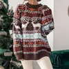 Maglioni da donna 2023 Nuove donne invernali Maglioni natalizi Y2K Abiti oversize a maniche lunghe O Collo Maglieria Caldo addensare maglione Pullover 230922