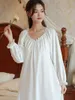 Women's Sleepwear Women Long Sleeve Victorian Nightgowns Night Dress Spring Cotton Ruffles Fairy Pajamas French Vintage Princess Loose