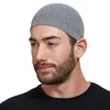 Berets Quente Beanie Hat para Homens Turco Muçulmano Caps Mulheres Islâmico Cap Oração Arábia Saudita Preto Branco Cinza Malha Skullies Beanies