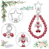 2023 New Cross border Christmas Decorations Bell Five Point Star Beaded Pendant Christmas Gift Keychain Pendant