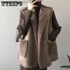 Coletes femininas mulheres faux cordeiro lã colete tops sem mangas casaco de inverno gilet femme moda coreana jaquetas marrons engrossar chaleco mujer outerwear l230922