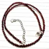 Chaines Collier en cristal Garnet Perles de gros pierre naturelle 3 mm Small Small Facet 2023 Cadeaux de cou mignons bijoux de mode 5pc