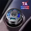 4 Ports Multi USB Car Charger 48W Quick 7A Mini Fast Charging QC3 0 For iPhone 12 Xiaomi Huawei Mobile Phone Adapter Android Devic214v