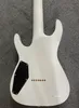 Eelectric guitar 7 strings right hand reversed headstock solid white color gold parts ebony fingerboard no inlay