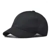Ball Caps Summer Hollow Breathable Baseball Cap For Men Short Brim Sun Hat Quick Dry Solid Color Man Visor