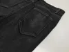 الجينز للرجال أوين ساك للرجال زيت الشمع الدنيم الكلاسيكية الملابس القوطي المغلفة على مستقيم الهيب هوب الصلبة سراويل سوداء الحجم XL