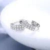 Stud NEHZY 925 silver needle Ladies Fashion High Quality Jewelry Double Row Crystal Zircon Round Silver Plated Stud Earrings 230921