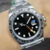 Romaxs Saatler Tasarımcı Erkekler Yüksek Kaliteli GMT 42mm 216570 Beyaz Siyah Dial Turuncu İğne Paslanmaz Çelik Gezgini Mekanik Otomatik Erkekler İzler HB8Z