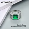 Bröllopsringar Emerald Sterling Silver Ring 925 SMYCKE 4 8 Karat i kvadrat 10mm skapad grön färg med högsta kvalitet för män 230922