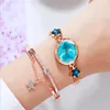 Fashion Bracelet Temperament Womens Watch Creative Crystal Drill Female Watches Contracted Small Dial Star Ladies Wristwatches336F
