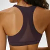2023NEW LU-87 Mesh Patchwork Sports Bra Top for Women Fitness Support High Support Push Up Ladies Yoga Brassier Double Counter Strap Girl Girl Active Original