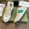 Toppkvalitetsdesigner smutsiga läderskor skor lyx retro grön vit casual platta sneakers par hösten vinter läder lapptäcke utomhusskor