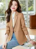 Women's Suits High Quality Pink Coffee Women Blazer Autumn Winter Office Ladies Business Work Wear Jacket Female Formal Coat With Pocket