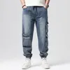 Mens Jeans Plus Size M6XL Fashion Men lastbyxor Multpockets Taktiska Jean Streetwear Hip Hop Casual Manal Denim Trousers 230922