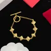 Charm Bracelets High Quality Designer Work Geometric Woman Bracelet With Zirconia Chain Clasp Anniversary Gift